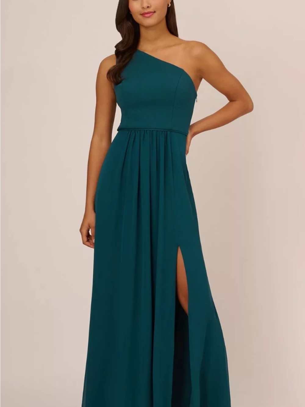Adrianna Papell Hunter One-Shoulder Evening Gown
